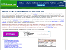 Tablet Screenshot of cgtcalculator.com